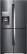 Front. Samsung - 22.1 Cu. Ft. 4-Door Flex French Door Counter-Depth Fingerprint Resistant Refrigerator with Food ShowCase - Black stainless steel.