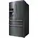 Front. Samsung - 24.73 Cu. Ft. 4-Door Flex French Door Fingerprint Resistant Refrigerator - Black stainless steel.