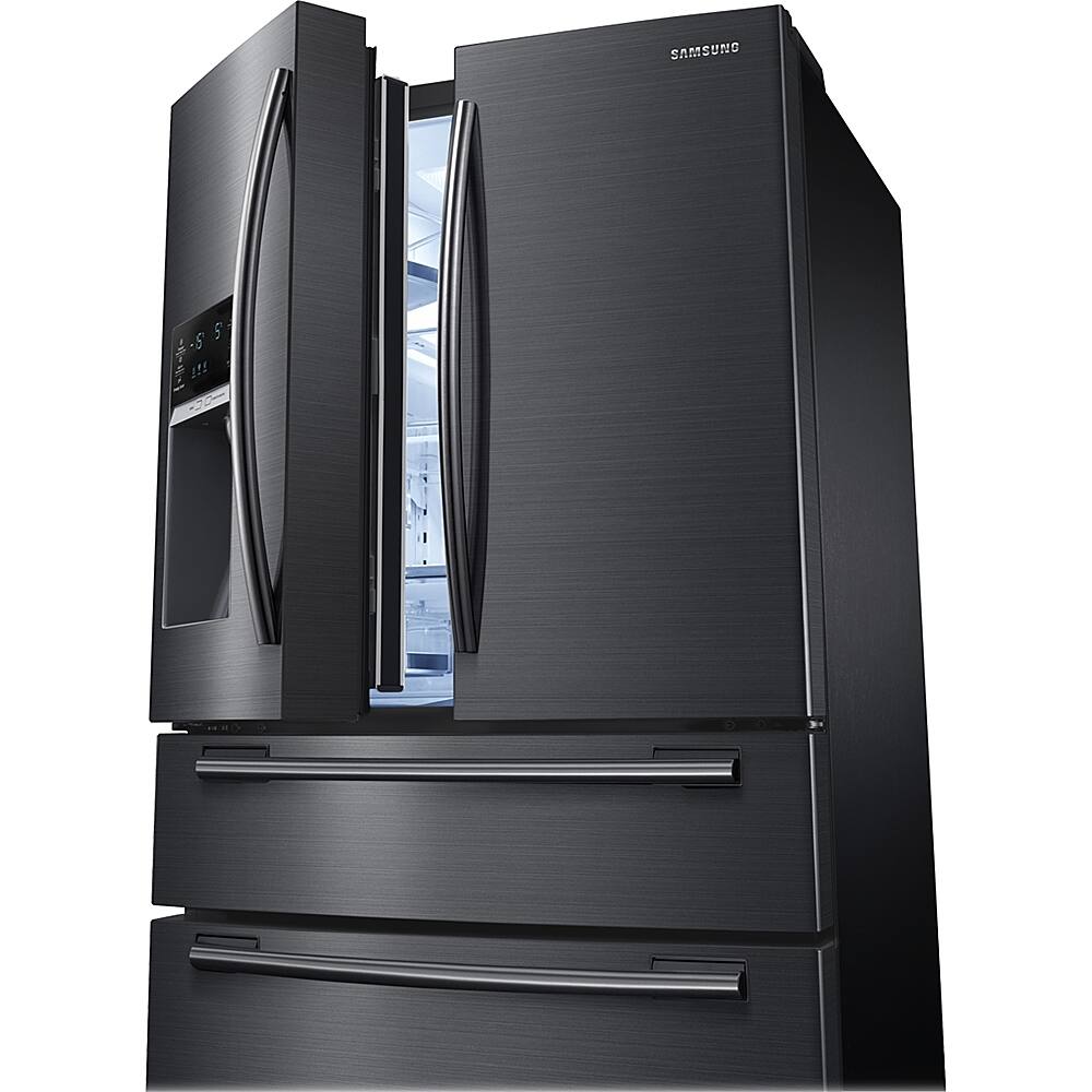 Alt View 11. Samsung - 24.73 Cu. Ft. 4-Door Flex French Door Fingerprint Resistant Refrigerator - Black stainless steel.