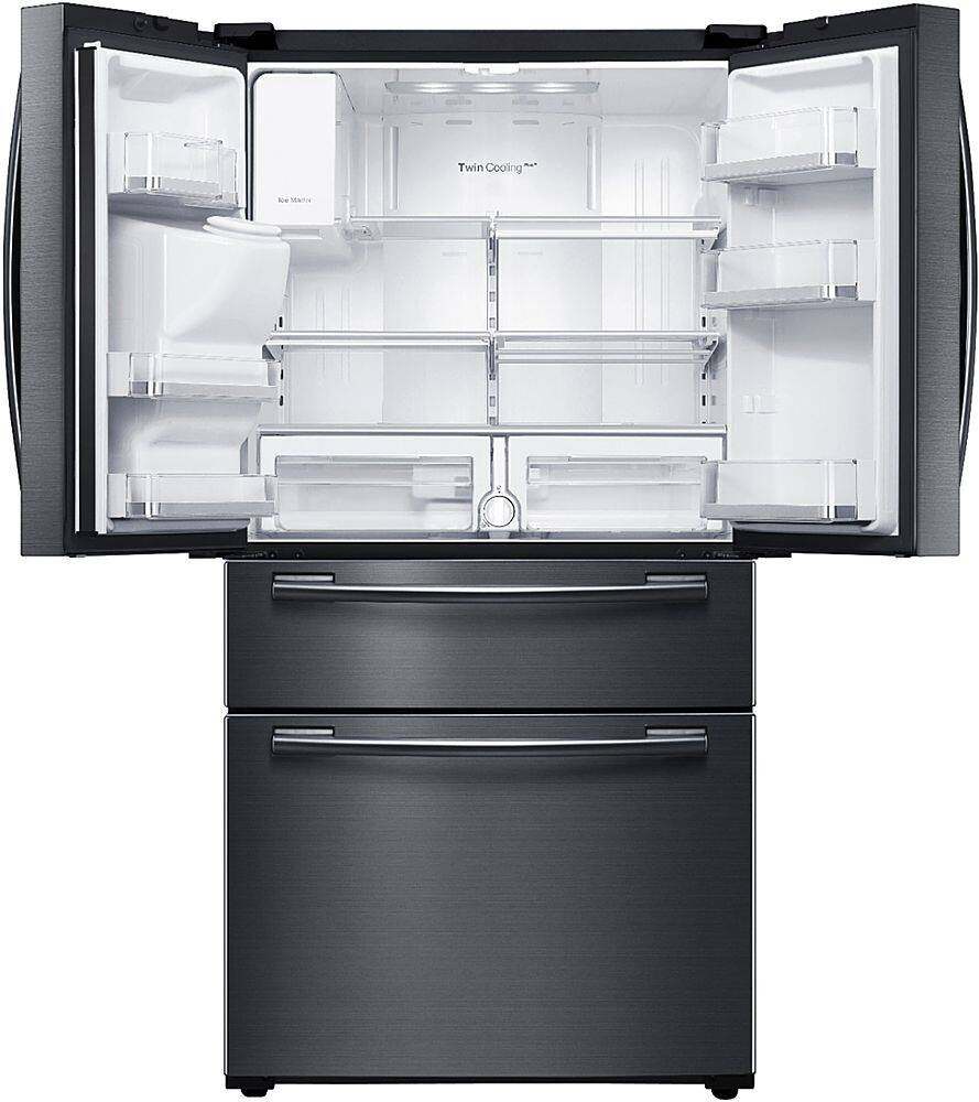 Alt View 22. Samsung - 24.73 Cu. Ft. 4-Door Flex French Door Fingerprint Resistant Refrigerator - Black stainless steel.