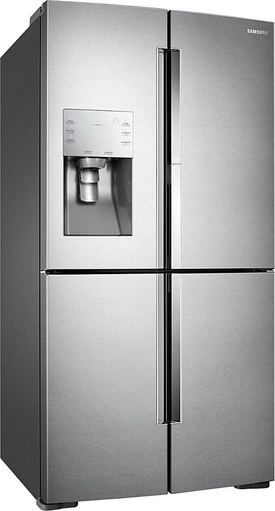 Angle. Samsung - 27.8 cu. ft. 4-Door Flex French Door Refrigerator with Food ShowCase - Stainless steel.