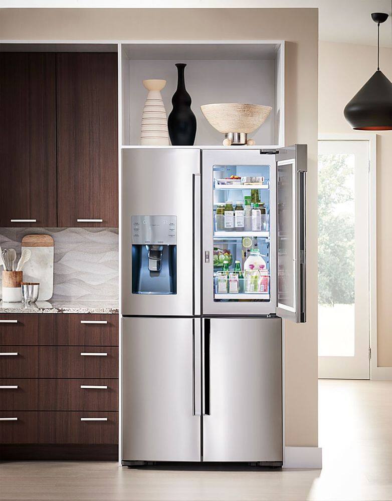 Alt View 17. Samsung - 27.8 cu. ft. 4-Door Flex French Door Refrigerator with Food ShowCase - Stainless steel.