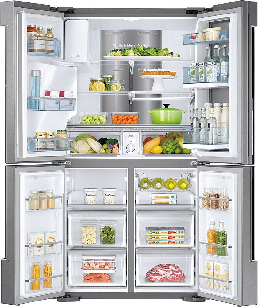 Alt View 1. Samsung - 27.8 cu. ft. 4-Door Flex French Door Refrigerator with Food ShowCase - Stainless steel.