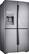 Angle. Samsung - 22.1 Cu. Ft. 4-Door Flex French Door Counter-Depth Fingerprint Resistant Refrigerator with Food ShowCase - Stainless steel.