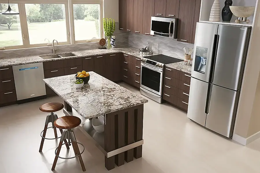 Alt View 16. Samsung - 22.1 Cu. Ft. 4-Door Flex French Door Counter-Depth Fingerprint Resistant Refrigerator with Food ShowCase - Stainless steel.