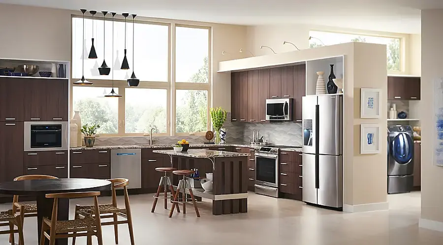 Alt View 17. Samsung - 22.1 Cu. Ft. 4-Door Flex French Door Counter-Depth Fingerprint Resistant Refrigerator with Food ShowCase - Stainless steel.