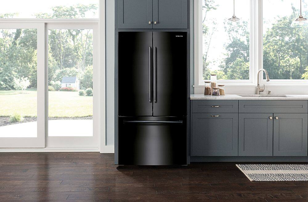 Alt View 12. Samsung - 25.5 Cu. Ft. French Door Fingerprint Resistant Refrigerator - Black stainless steel.