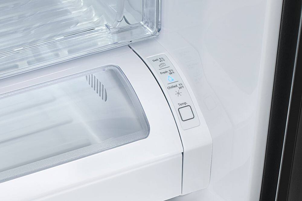 Alt View 14. Samsung - 25.5 Cu. Ft. French Door Fingerprint Resistant Refrigerator - Black stainless steel.