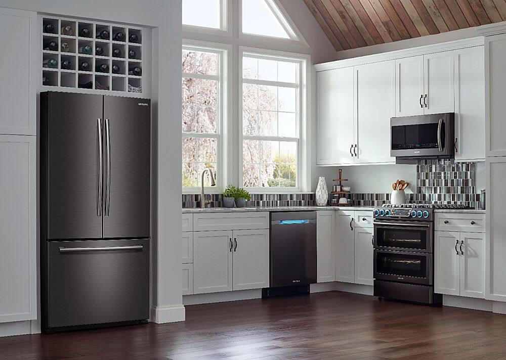 Alt View 15. Samsung - 25.5 Cu. Ft. French Door Fingerprint Resistant Refrigerator - Black stainless steel.
