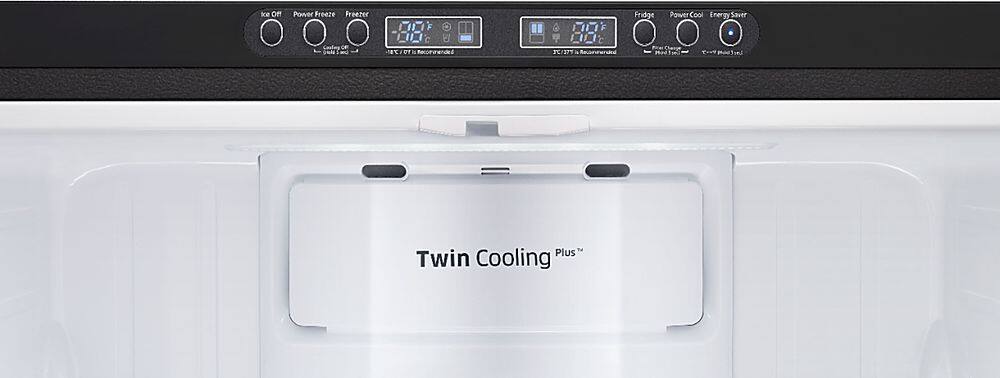 Alt View 5. Samsung - 25.5 Cu. Ft. French Door Fingerprint Resistant Refrigerator - Black stainless steel.