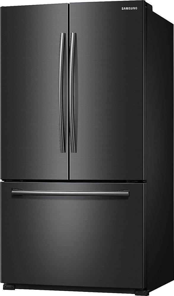 Left. Samsung - 25.5 Cu. Ft. French Door Fingerprint Resistant Refrigerator - Black stainless steel.