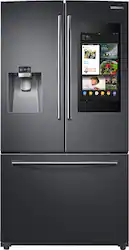 Samsung - Family Hub 24.2 Cu. Ft. 3-Door French Door Fingerprint Resistant Refrigerator - Black Stainless Steel - Front_Zoom