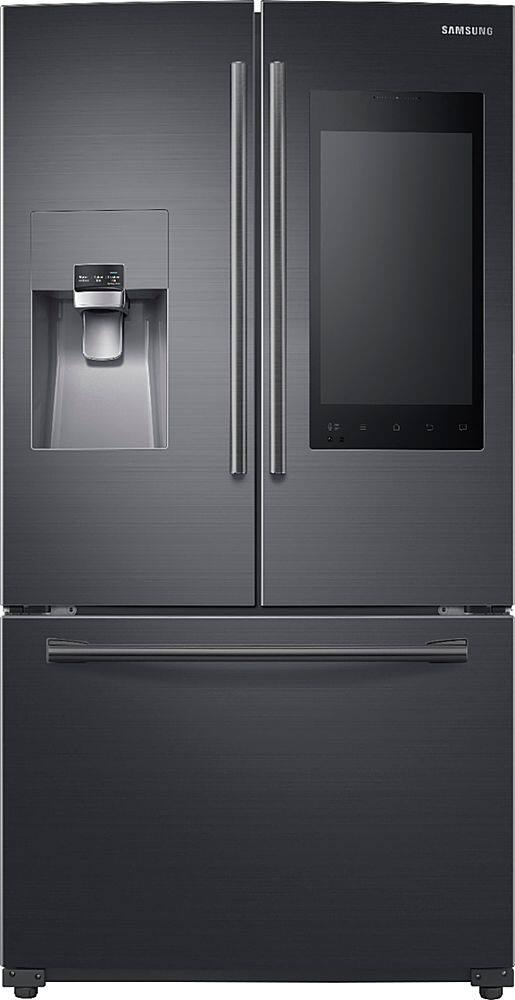 Alt View 11. Samsung - Family Hub 24.2 Cu. Ft. 3-Door French Door  Fingerprint Resistant Refrigerator - Black stainless steel.
