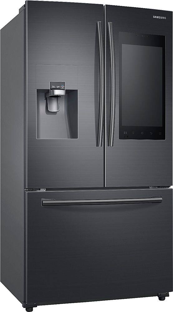 Alt View 12. Samsung - Family Hub 24.2 Cu. Ft. 3-Door French Door  Fingerprint Resistant Refrigerator - Black stainless steel.
