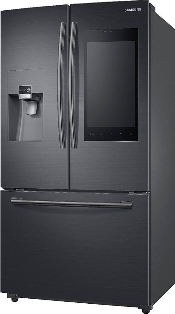 Alt View 13. Samsung - Family Hub 24.2 Cu. Ft. 3-Door French Door  Fingerprint Resistant Refrigerator - Black stainless steel.