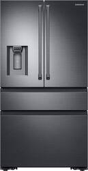 Samsung - 22.7 Cu. Ft. 4-Door Flex French Door Counter-Depth Fingerprint Resistant Refrigerator - Black Stainless Steel - Front_Zoom