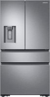 Samsung - 22.6 cu. ft. 4-Door Flex French Door Counter Depth Refrigerator with FlexZone Drawer - Stainless Steel - Front_Zoom