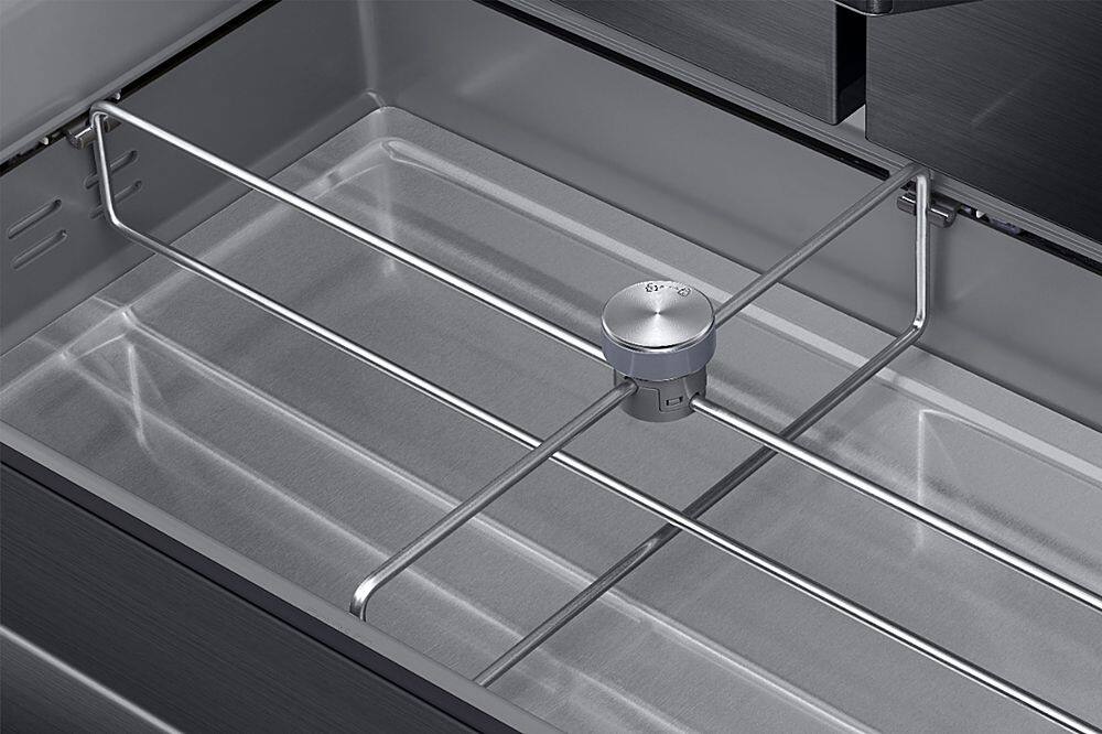 Alt View 13. Samsung - Family Hub 22.2 Cu. Ft. 4-Door French Door Counter-Depth Fingerprint Resistant Refrigerator - Black stainless steel.