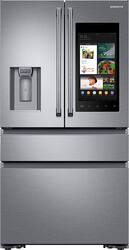 Samsung - Family Hub 22.2 Cu. Ft. 4-Door French Door Counter-Depth Fingerprint Resistant Refrigerator - Stainless Steel - Front_Zoom