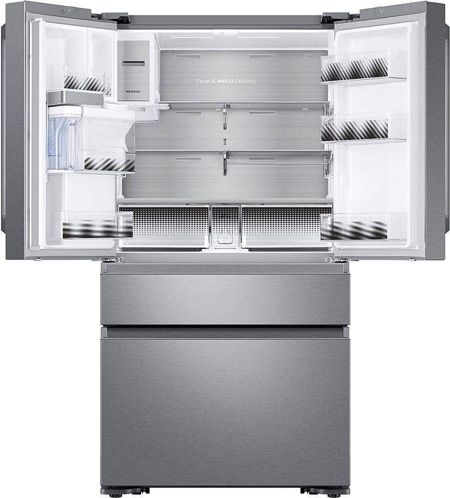 Alt View 2. Samsung - Family Hub 22.2 Cu. Ft. 4-Door French Door Counter-Depth  Fingerprint Resistant Refrigerator - Stainless steel.