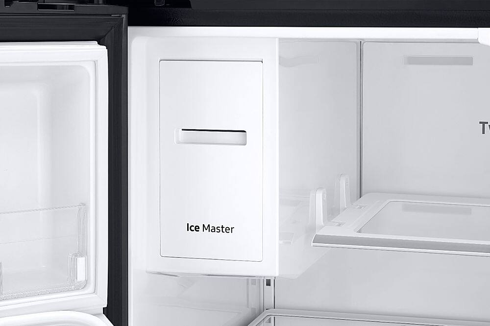 Alt View 11. Samsung - Family Hub 22.2 Cu. Ft. Counter Depth 4-Door French Fingerprint Resistant Refrigerator - Black Stainless Steel.