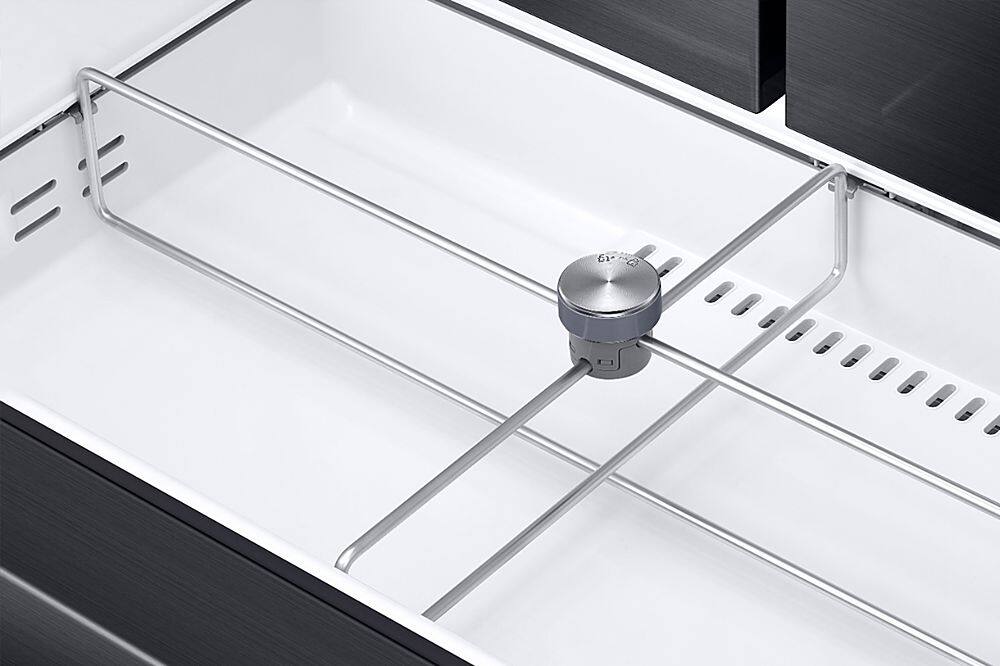 Alt View 12. Samsung - Family Hub 22.2 Cu. Ft. Counter Depth 4-Door French Fingerprint Resistant Refrigerator - Black Stainless Steel.