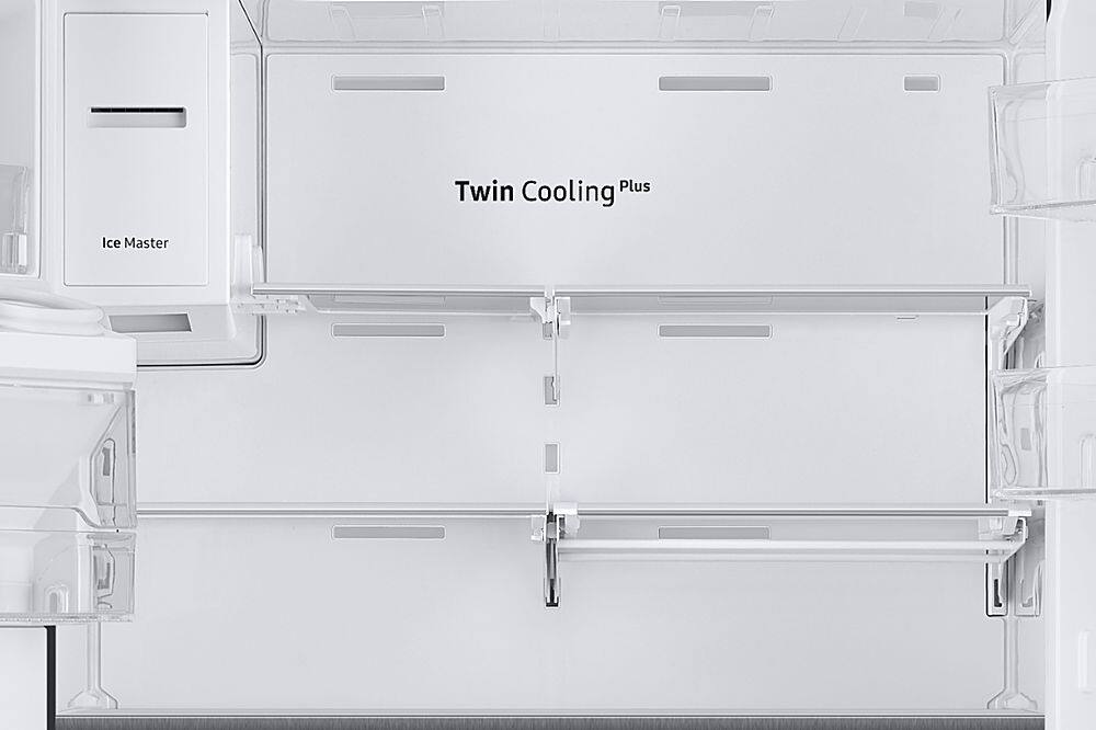 Alt View 15. Samsung - Family Hub 22.2 Cu. Ft. Counter Depth 4-Door French Fingerprint Resistant Refrigerator - Black Stainless Steel.