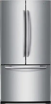 Front. Samsung - 17.5 Cu. Ft. French Door Counter-Depth Refrigerator - Stainless steel.