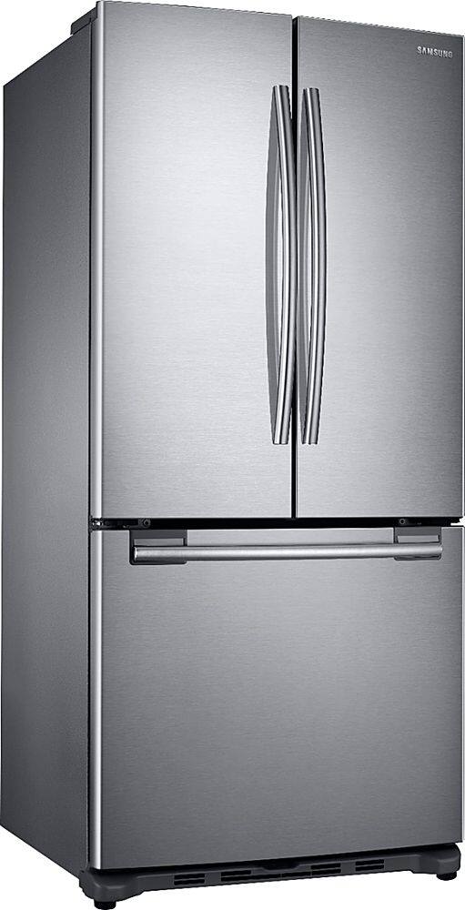 Angle. Samsung - 19.4 Cu. Ft. French Door Refrigerator - Stainless steel.