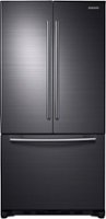 Samsung - 18 Cu.Ft. French Door Counter-Depth  Fingerprint Resistant Refrigerator - Black Stainless Steel - Front_Zoom