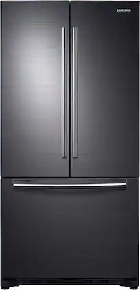 Samsung - 18 Cu.Ft. French Door Counter-Depth Fingerprint Resistant Refrigerator - Black Stainless Steel