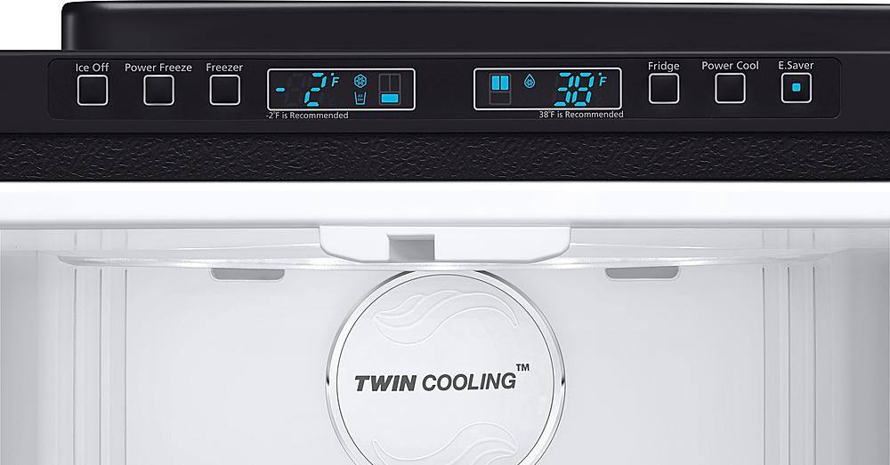 Alt View 5. Samsung - 18 Cu.Ft. French Door Counter-Depth  Fingerprint Resistant Refrigerator - Black stainless steel.