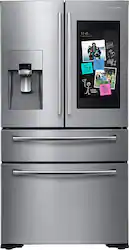 Samsung - Family Hub 22.2 Cu. Ft. 4-Door French Door Counter-Depth Refrigerator - Stainless Steel - Front_Zoom