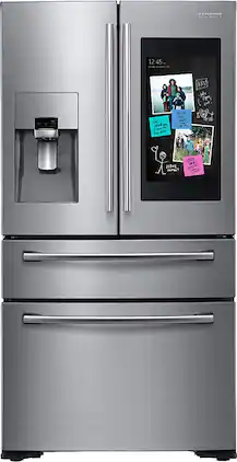 Samsung - Family Hub 22.2 Cu. Ft. 4-Door French Door Counter-Depth Refrigerator - Stainless Steel