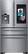 Front. Samsung - Family Hub 22.2 Cu. Ft. 4-Door French Door Counter-Depth Refrigerator - Stainless steel.