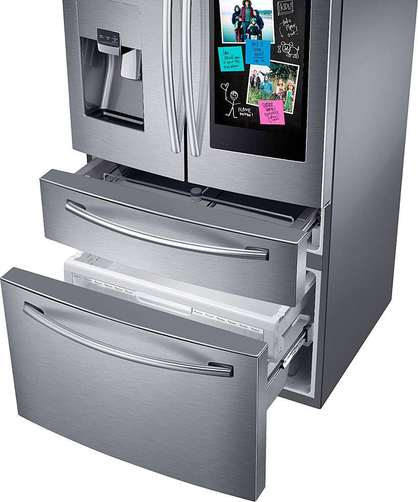 Alt View 11. Samsung - Family Hub 22.2 Cu. Ft. 4-Door French Door Counter-Depth Refrigerator - Stainless steel.