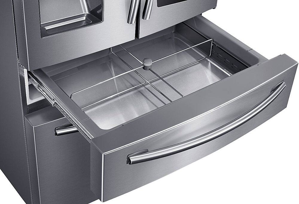 Alt View 12. Samsung - Family Hub 22.2 Cu. Ft. 4-Door French Door Counter-Depth Refrigerator - Stainless steel.