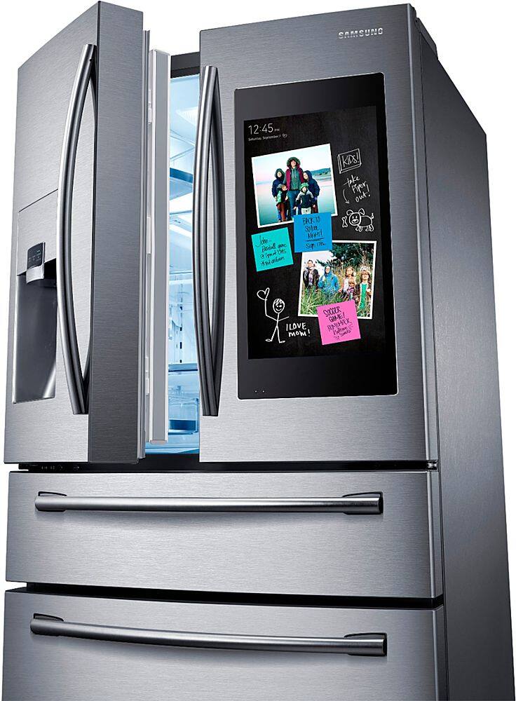 Alt View 19. Samsung - Family Hub 22.2 Cu. Ft. 4-Door French Door Counter-Depth Refrigerator - Stainless steel.