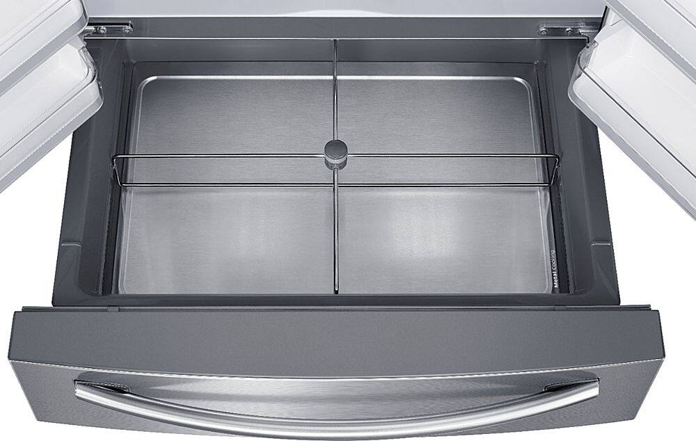 Alt View 3. Samsung - Family Hub 22.2 Cu. Ft. 4-Door French Door Counter-Depth Refrigerator - Stainless steel.