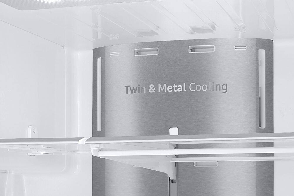 Alt View 5. Samsung - Family Hub 22.2 Cu. Ft. 4-Door French Door Counter-Depth Refrigerator - Stainless steel.