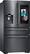 Angle. Samsung - Family Hub 22.2 Cu. Ft. 4-Door French Door Counter-Depth Refrigerator - Fingerprint Resistant Black Stainless Steel.