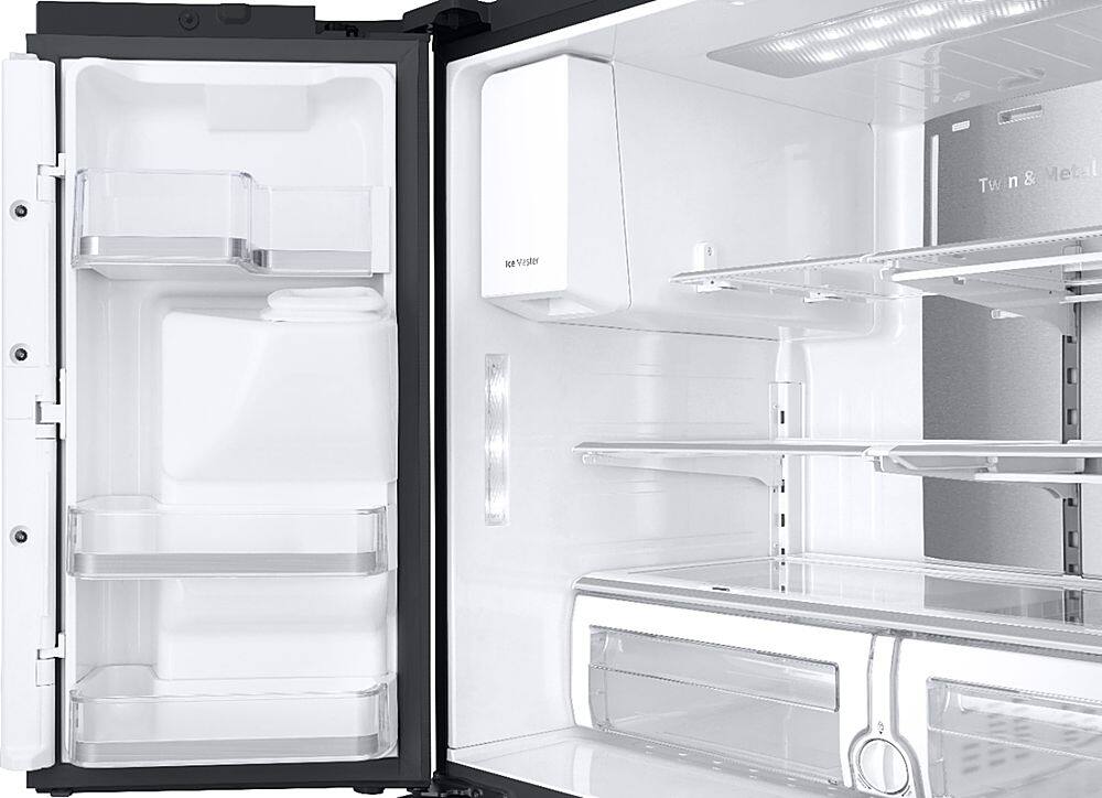 Alt View 13. Samsung - Family Hub 22.2 Cu. Ft. 4-Door French Door Counter-Depth Refrigerator - Fingerprint Resistant Black Stainless Steel.