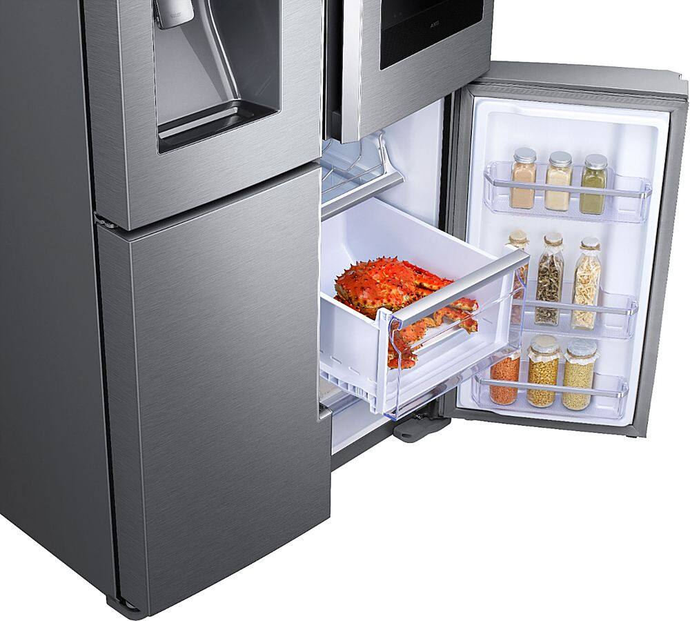 Alt View 12. Samsung - Family Hub 28 Cu. Ft. 4-Door Flex French Door  Fingerprint Resistant Refrigerator - Stainless steel.