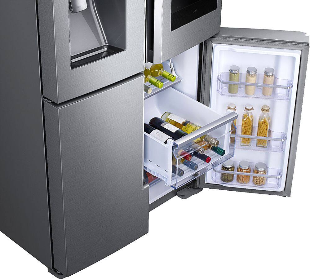 Alt View 13. Samsung - 22 cu. ft. 4-Door Flex French Door Counter Depth Smart Refrigerator with Family Hub - Stainless steel.