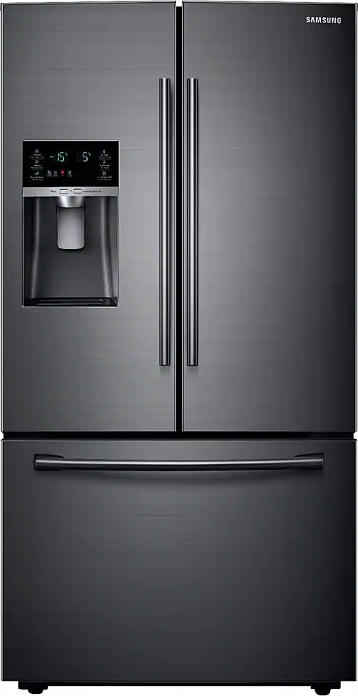 Samsung - 22.5 cu. ft. Counter Depth French Door Fingerprint Resistant Refrigerator with CoolSelect Pantry - Black Stainless Steel