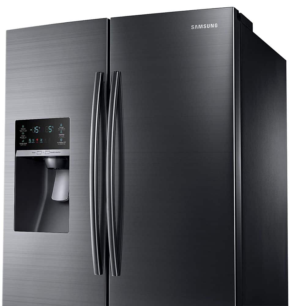 Alt View 12. Samsung - 22.5 cu. ft. Counter Depth French Door Fingerprint Resistant Refrigerator with CoolSelect Pantry - Black stainless steel.