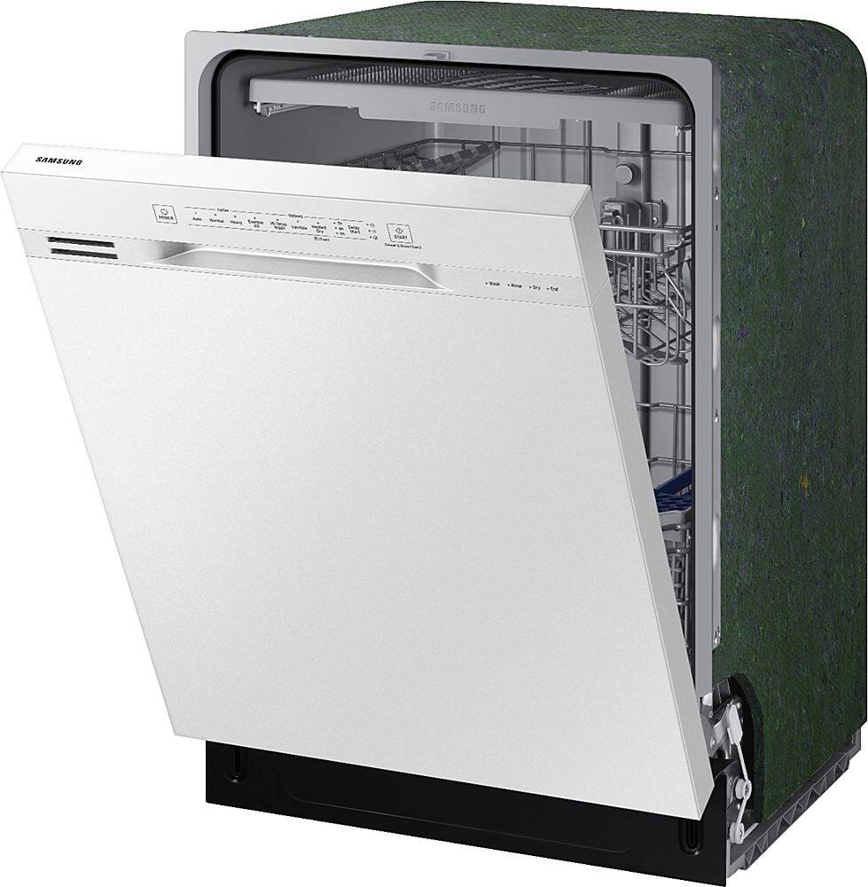 Left. Samsung - 24" Front Control Built-In Dishwasher - White.
