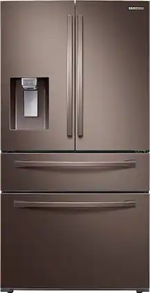 Samsung - 22.6 Cu. Ft. 4-Door French Door Counter Depth Refrigerator - Tuscan Stainless Steel