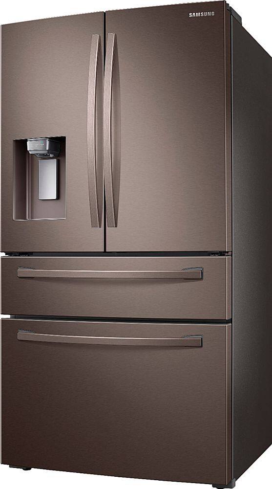 Left. Samsung - 22.6 Cu. Ft. 4-Door French Door Counter Depth Refrigerator - Tuscan Stainless Steel.