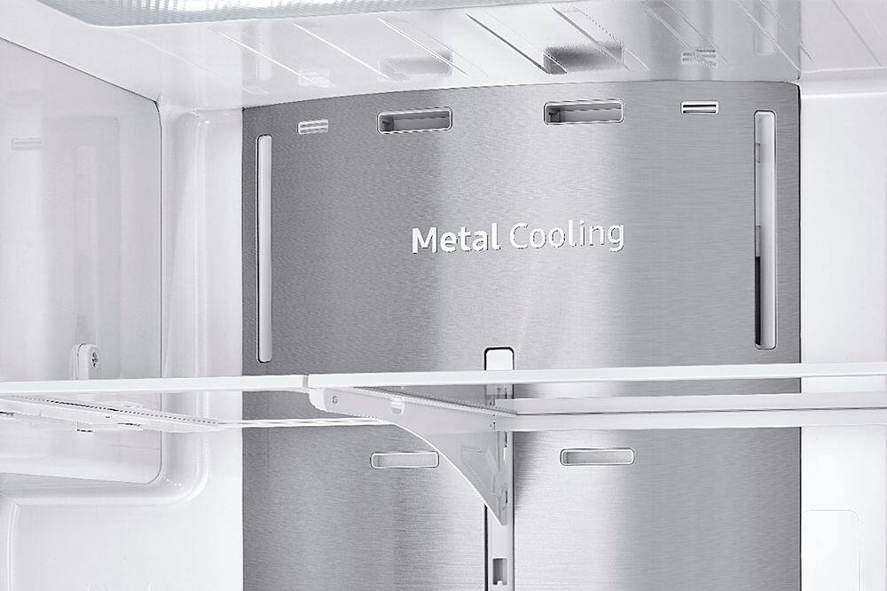 Alt View 26. Samsung - 22.4 cu. ft. 4-Door French Door Counter Depth Smart Refrigerator with Food Showcase - Fingerprint Resistant Black Stainless Steel.